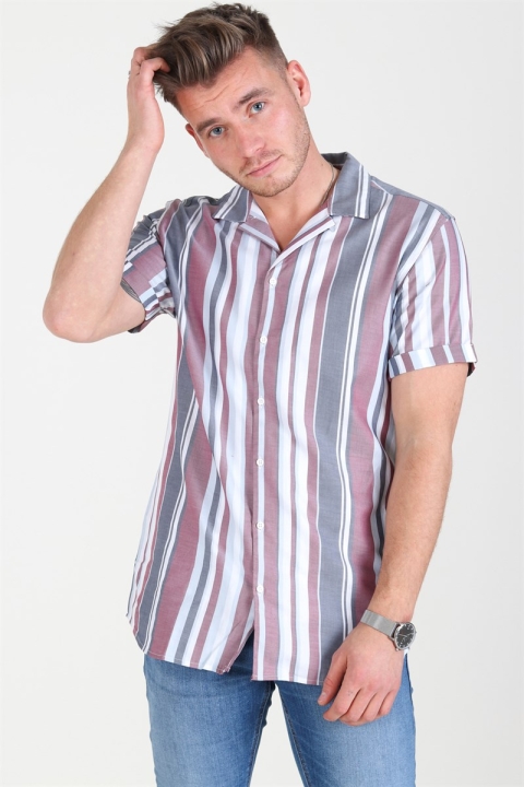 Jack & Jones Robert Stripe Skjorte S/S Cordovan