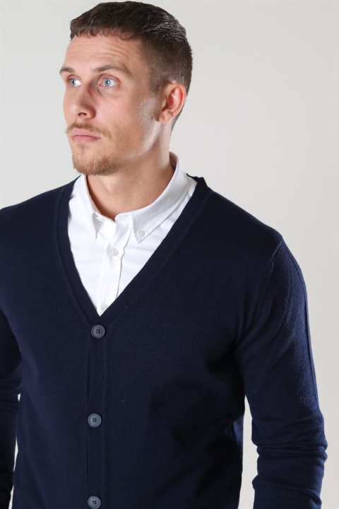 Kronstadt Johannes Merino Strikke Cardigan Navy