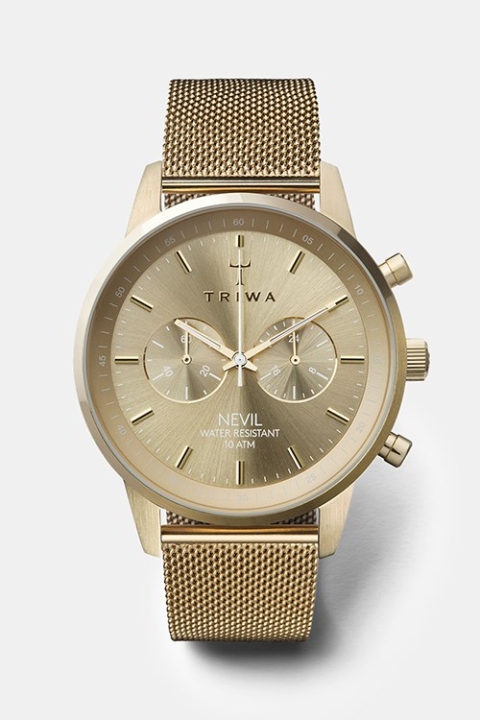 Triwa Gold Nevil Klokke Gold Mesh