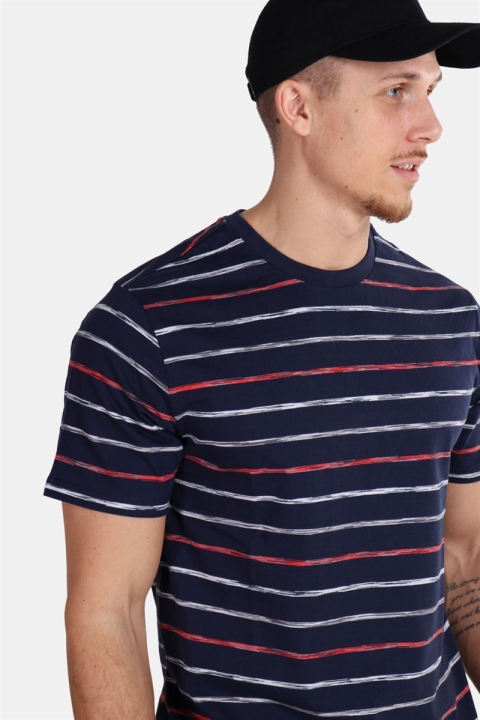 Only & Sons Leonard Stripe SS T-skjorte Majolica Blue