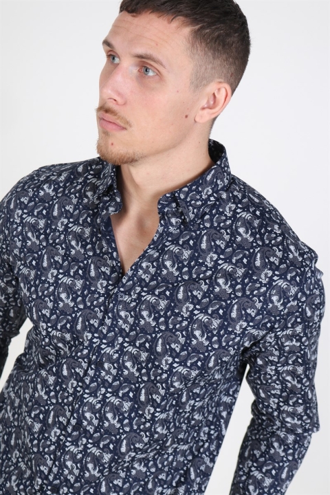 Jack & Jones Focus Paisley Skjorte Navy Blazer