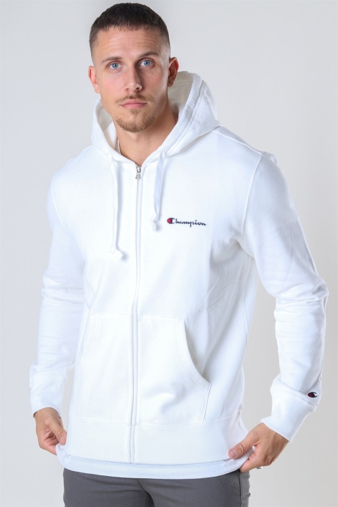 Champion Hooded Full Zip Sweartshirt White