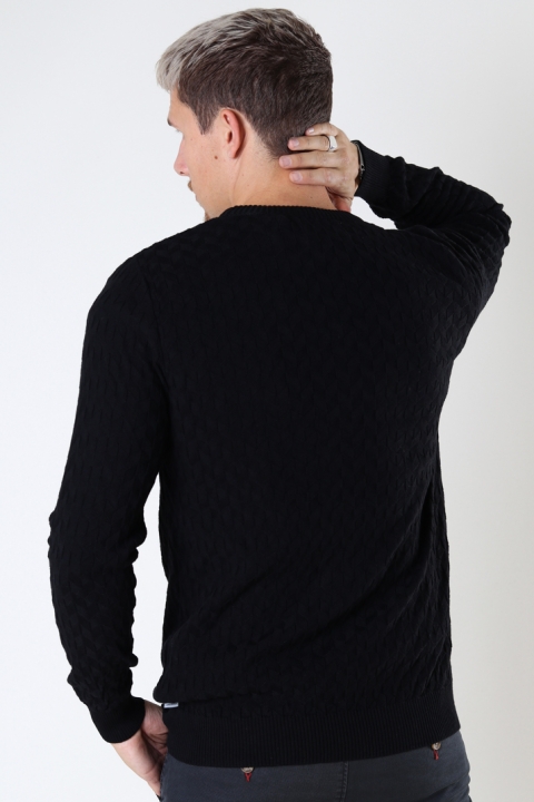 Kronstadt Bertil Cotton crew neck knit Black