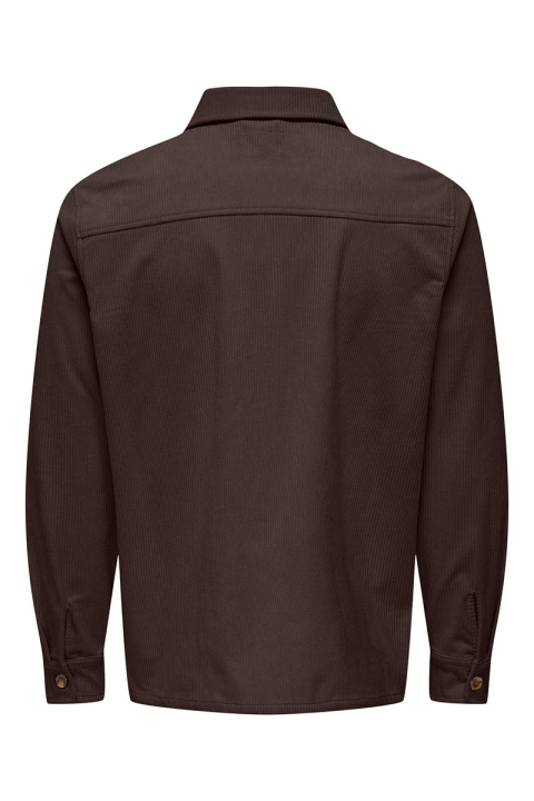 ONLY & SONS Tile Corduroy Shirt Coffee Bean