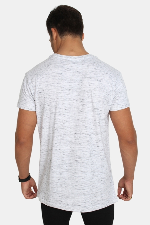 Klokkeban Classics TB1576 Space Dye Turnup T-shirt White/Grey