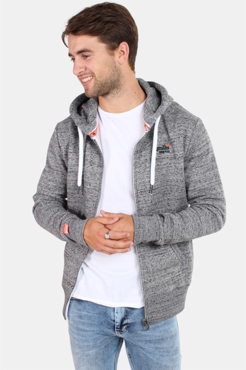 Superdry Orange Label Zip Hoodie Flint Grey Grit