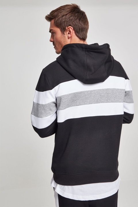 Klokkeban Classics Chest Striped Hoody Black/ White/ Grey