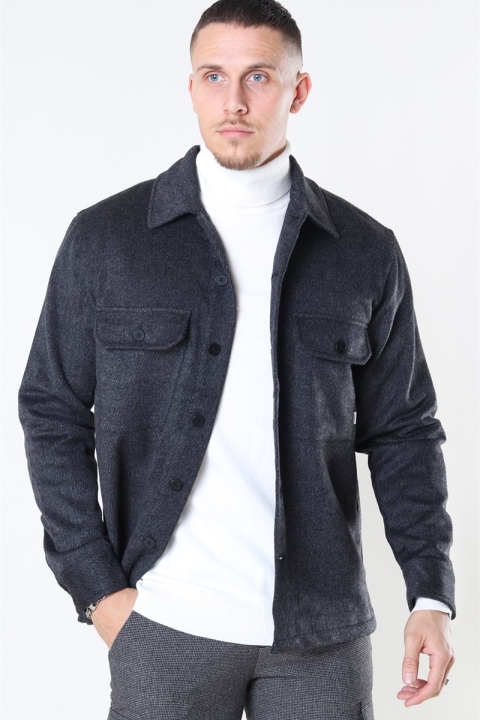 Woodbird Glixto Wool Overshirt Grey