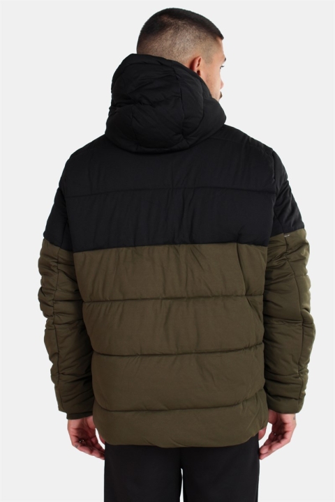 Klokkeban Classics Hooded 2-Tone Puffer Jakke Dark Olive/Black