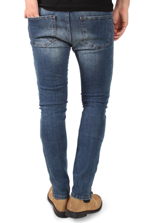 Liebhaveri Malle Biker Zip Jeans Mid Blue