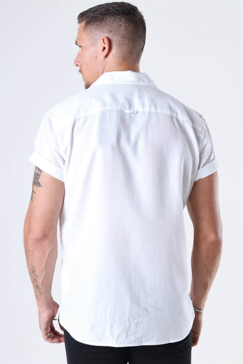 Only & Sons Andrew Waffle Skjorte S/S White