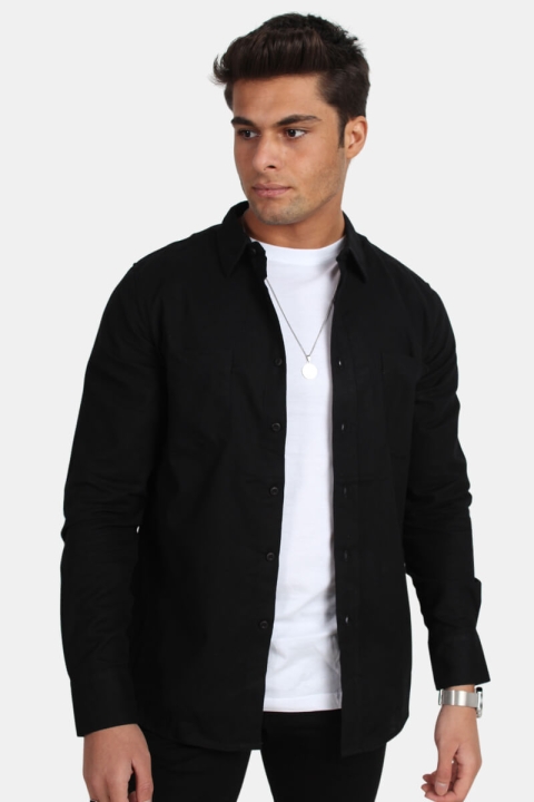 URBAN CLASSICS Flanell Skjorte Black/Black