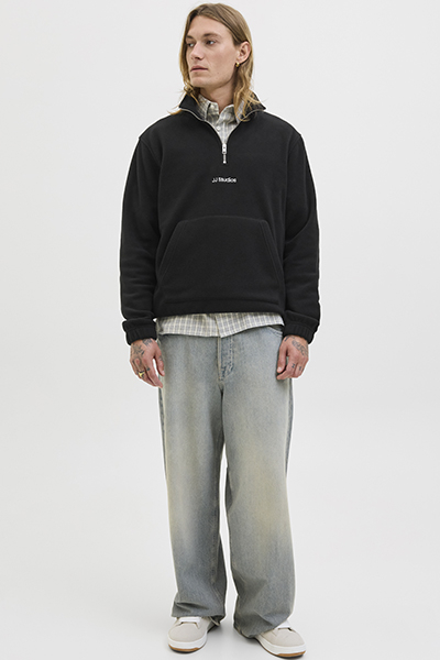 Jack & Jones Soho Fleece Half Zip Black