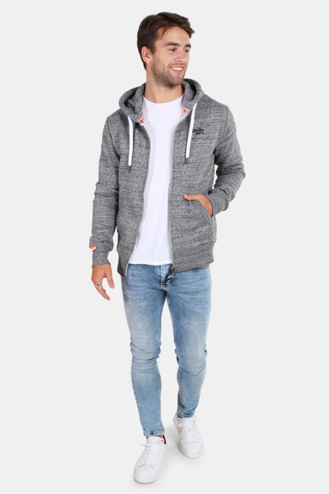 Superdry Orange Label Zip Hoodie Flint Grey Grit