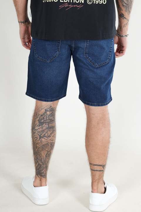 ONLY & SONS Weft Denim Shorts Dark Blue Denim