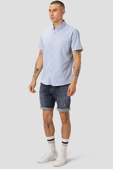 Clean Cut Copenhagen Hudson SOLID Stretch Shirt S/S Light Blue Mel