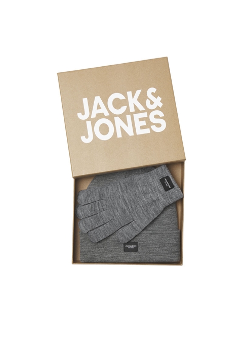 Jack & Jones Beanie & Glove Knit Giftbox Grey Melange