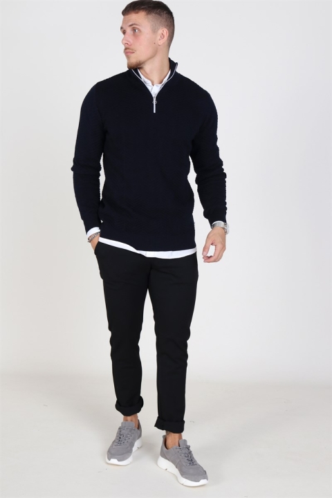 Kronstadt Carlo Half Zip Strikke Navy