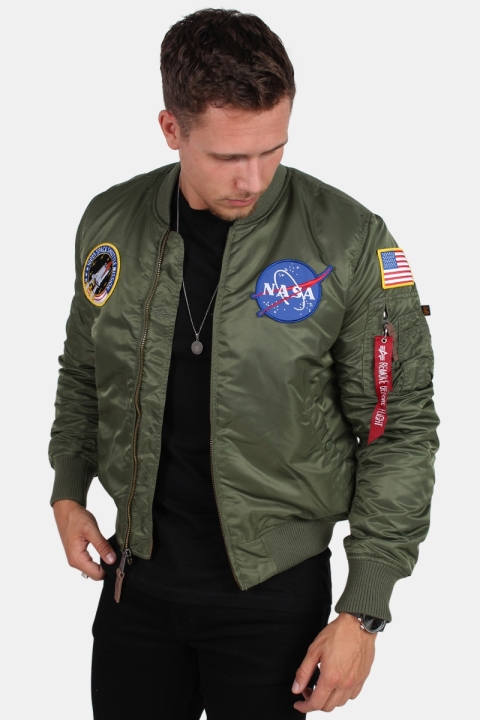 Alpha Industries  MA-1 VF NASA Bomber Jakke Sage Green