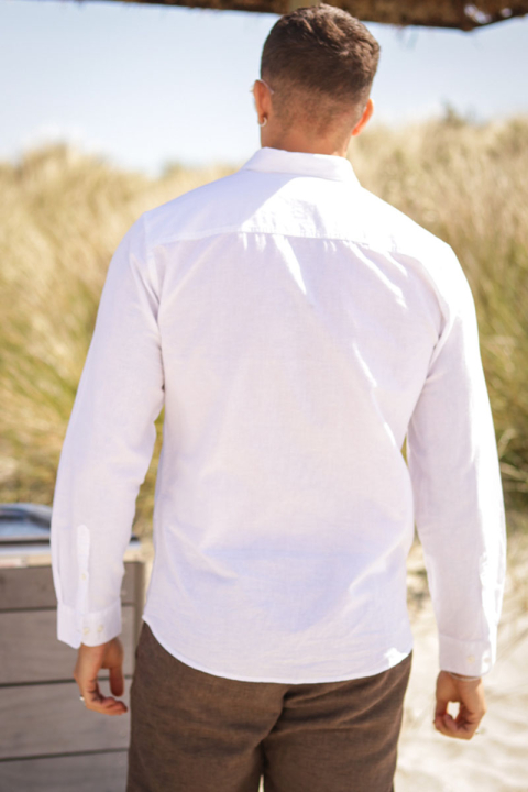 Selected Slim Sun Linen Shirt LS White