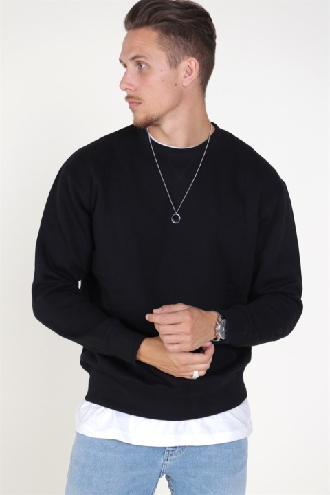 Jack & Jones Soft Genser Crew Neck Black