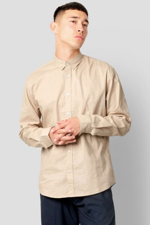 Clean Cut Copenhagen Cotton Linen Skjorte Khaki