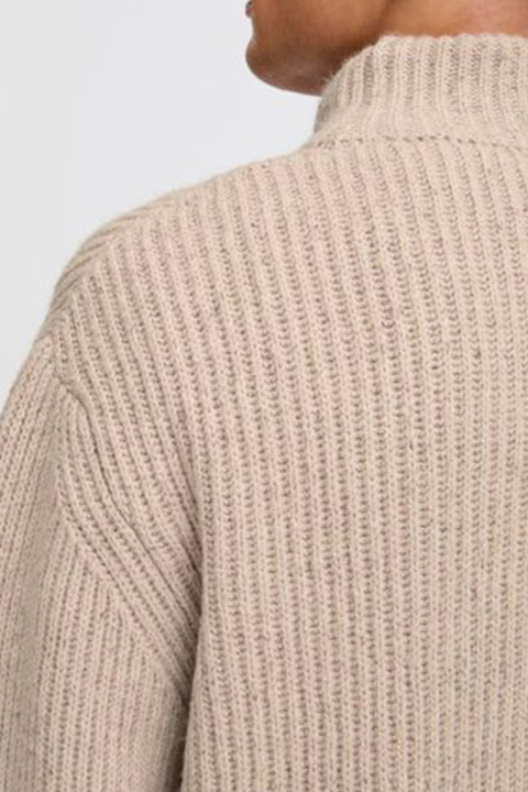 Solid Tiles Pullover Oatmeal Melange