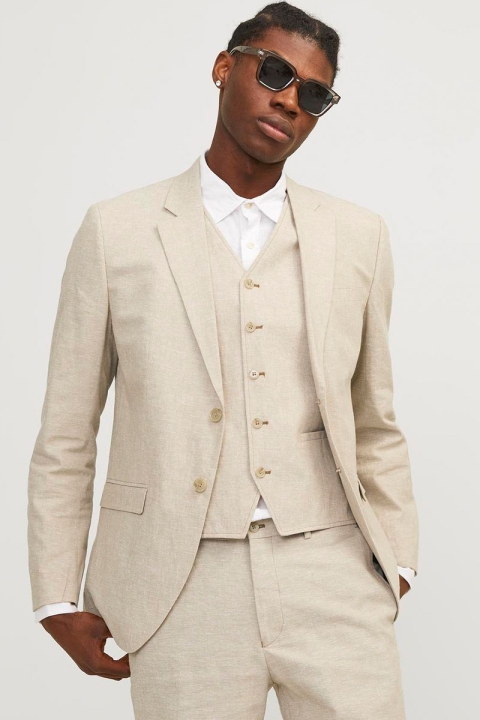 Jack & Jones Riviera Linen Blazer Travertine