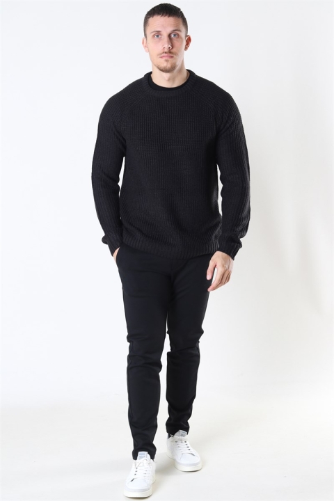 Only & Sons Kelvin 5 Struc Crew Neck Strikke Black