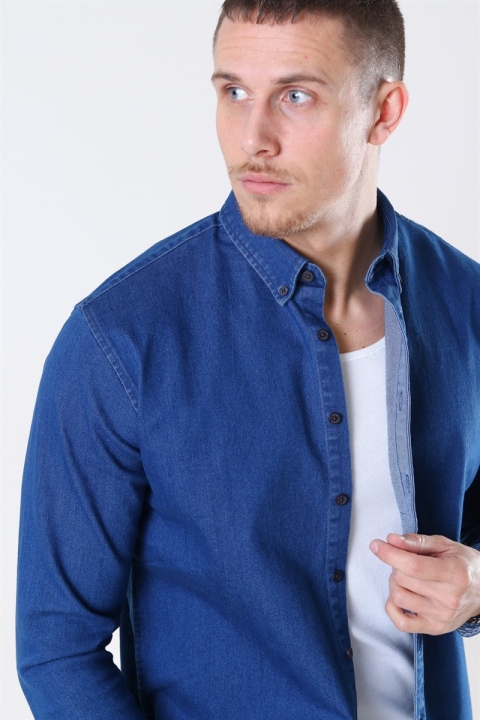 Kronstadt Johan Denim Skjorte Dark Blue