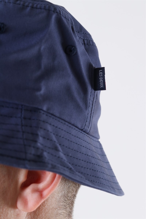 Les Deux Toulouse Poplin Bucket Hat Dark Navy/Provincial Blue