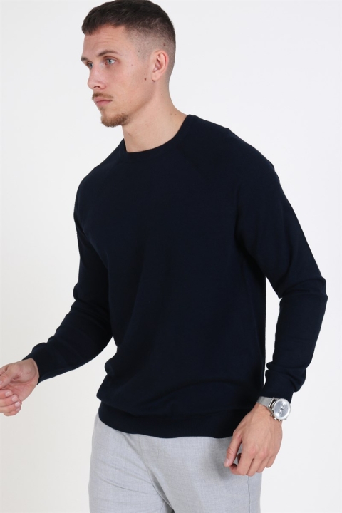 Only & Sons Mikkel Soft Crew Raglan Strikke Dark Navy