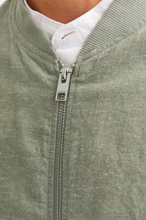 Jack & Jones Summer Linen Bomber Jacket Deep Lichen Green