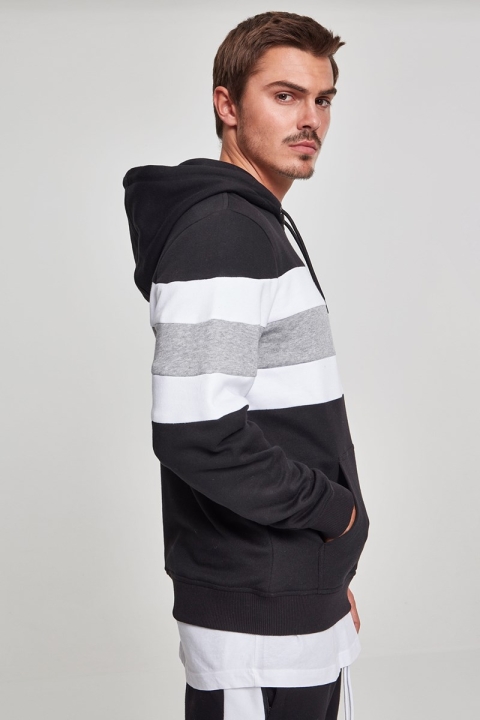 Klokkeban Classics Chest Striped Hoody Black/ White/ Grey