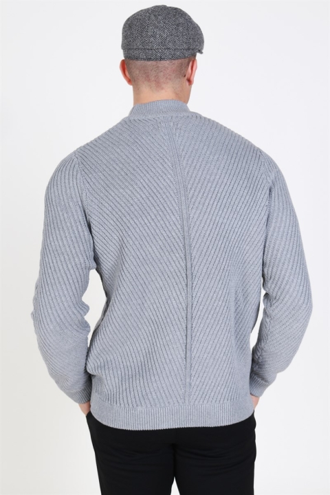 Only & Sons Roland 7 Structure Strikke Medium Grey Melange