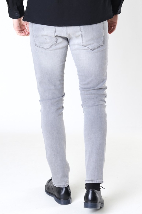 Clean Cut David Slim Stretch Jeans Light Grey Denim