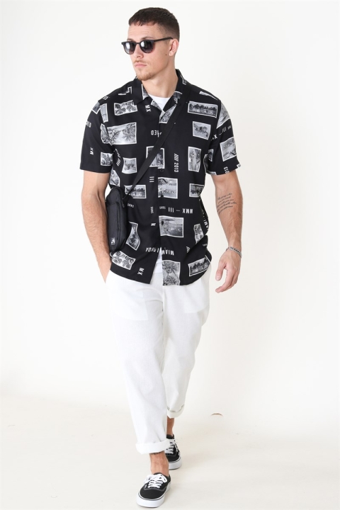 Only & Sons Oliver SS Printed Skjorte Black