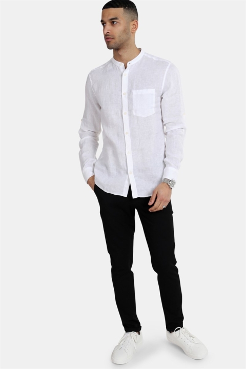 Only & Sons Luke LS Linen Mandarine Skjorte White