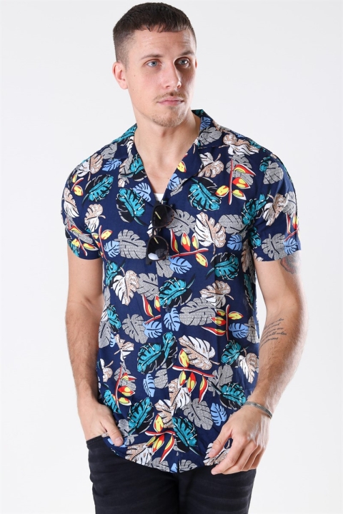 Solid Brando S/S Cuba Tropic Skjorte Insignia Blue