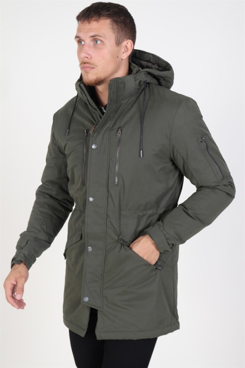 Only & Sons Klaus Parka Jakke Forest Night