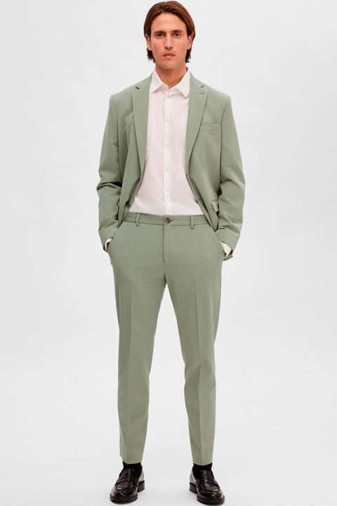 Selected SLHSlim Corby Seersucker Trousers Flex Desert Sage