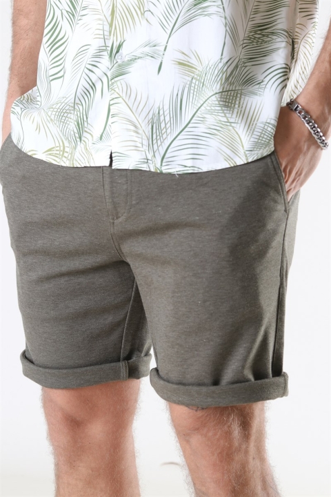 Clean Cut Milano Jersey Shorts Dusty Green Melange