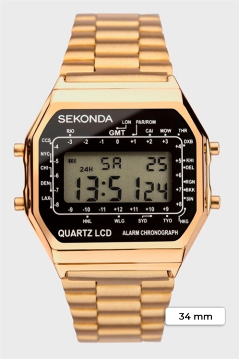 Sekonda 1817 Classic Gold Plated Bracelet Digital Klokke