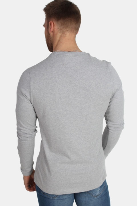 Superdry Orange Label LS Vintage Emb T-skjorte Grey Marl