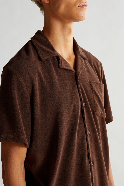 Woodbird Mays Towel Shirt Brown