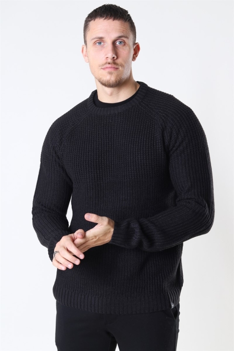 Only & Sons Kelvin 5 Struc Crew Neck Strikke Black