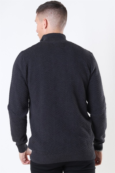 Kronstadt Carlo Half Zip Strikke Charcoal