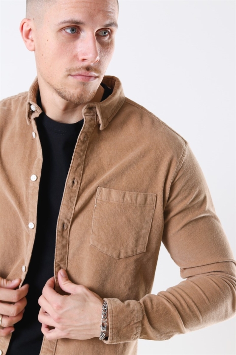 Kronstadt Johan Soft CordKlokkeoy Overshirt Khaki