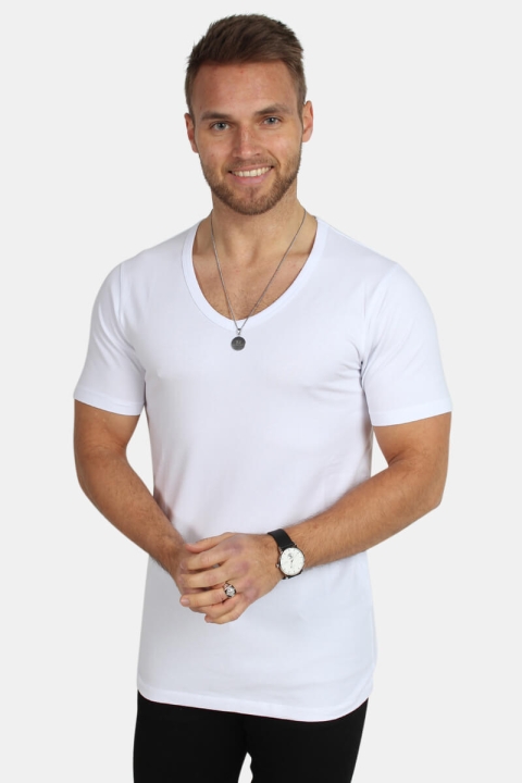 Jack & Jones Basic V-Neck T-skjorte S/S Opt White