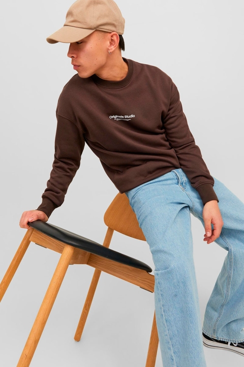 Jack & Jones Vesterbro Sweat Crew Neck Chocolate Brown